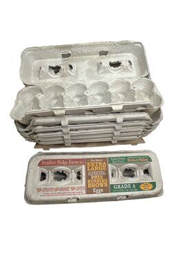 Vintage Egg Cartons 12-Count Paper Pulp Lot Of 8 Reusable Farmhouse Decor C252